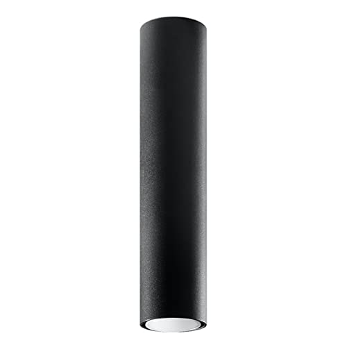 Plafonnier Lagos 40 Sollux en acier peint noir spot cylindrique GU10 40cm