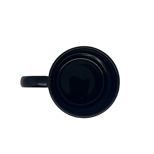 Make Market 12 unidades de taza cerámica 15oz negra con parche blanco miniatura 6