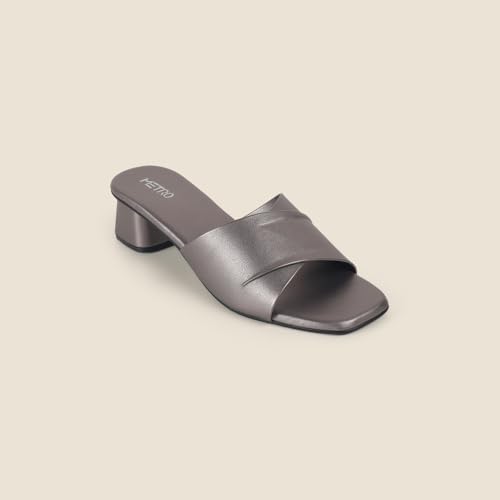 Image of Metro Women's Faux Leather Formal Block Heel Fashion Sandals