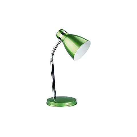 leuchtenladen.com Schreibtischlampe grün verstellbar Metall IP20 E14 Cover