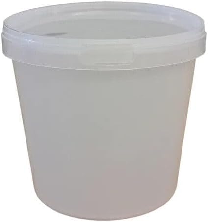 Pack of 10 CateringBase 1 Litre Round Ice Cream Containers with Lids – Reusable Plastic Food Storage Tubs, Soup Pots, Freezer & Microwave Safe – 133mm Diameter x 115mm Height