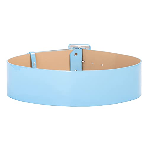 Hanna Nikole Women’s Patent Leather Belt For Dresses 50S 60S Retro Wide Belt For Ladies M Blue #TOP1