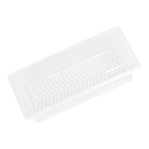 JECOMPRIS Contenedor de Almacenamiento para con Tapa Hermética y Plato Escurridor Extraíble Caja Organizadora para Refrigerador y Congelador Pequeño Transparente para Cocina y Despensa