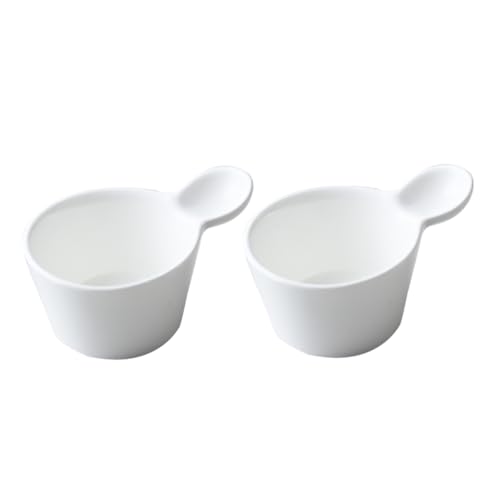 HOLIDYOYO 2pcs Ketchup Cups Practical Cup Mini Containers Coffee Creamers Salad Dressing Bowl Gravy Boat Pourer Dish Saucy Gravy Boat Dish Cake Bowl Sauce Pourer Portion Cups Ceramics White