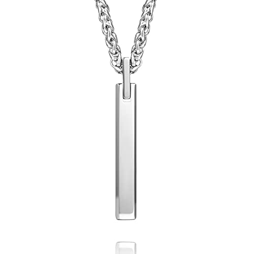 Collier pendentif barre gravable anti-rayures, fini les bijoux qui ternissent nhanh