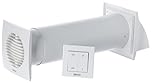 Steinberg14 MVHR Unit - Ø 100mm Single Room Heat Recovery Ventilation System with Switch - 4 inch Wall Heat Recovery Unit for Bathroom - Air Heat Exchanger with Heat Recovery up to 85%
