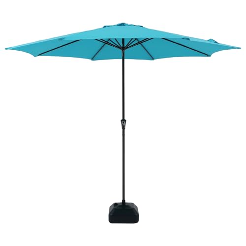 COBANA 11ft Patio Umbrella with Base Included, Large Outdoor Market Umbrella with Stand, Blue