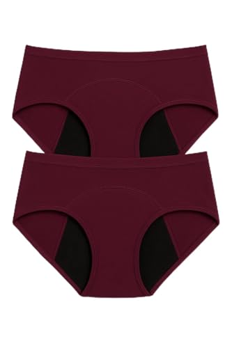 Image of DIVING DEEP Period Panties for Women & Girls Panty (Pack of 2) Soft Cotton, Reusable & Leak Proof Menstrual Underwear, No Pads Required,