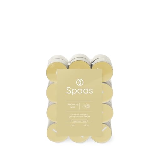 Spaas Velas de té perfumadas, 4,5 h, paquete de 24 unidades, aroma Shimmering Smile