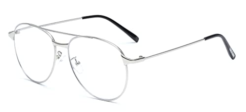 tigratigro Lunettes de lecture Presbytie anti-lumière bleue et UV avec verres anti-reflets pour homme et femme, la structure en métal présente un style à la mode Cover