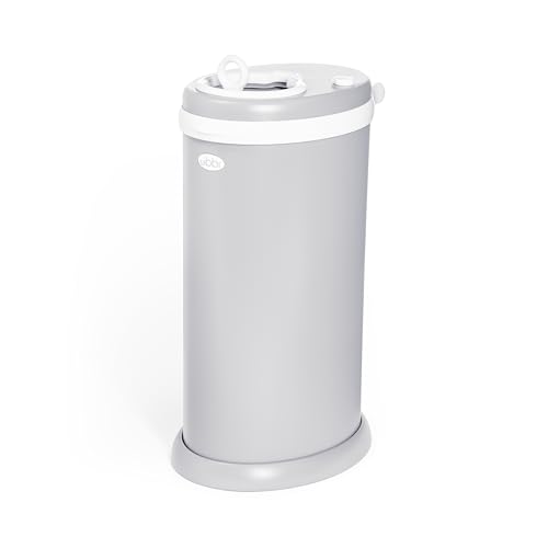Ubbi Stainless Steel Diaper Pail, Odor Locking, No Special Bag Required, Award-Winning, Registry Must-Have, Gray