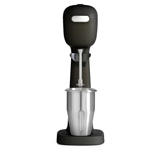 MBH - Batidora profesional para Batidos y Frappés de 400W. Batidora con vaso industrial para Hostelería. Incluye vasos de acero inoxidable y policarbonato. (Negro)