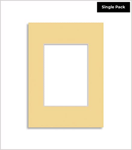 12x16 Mat Bevel Cut for 9.5x13 Photos - Acid Free Marzipan Beige Precut Matboard With Backing Board and Crystal Clear, Self Seal Photo Mat Bag - For Pictures, Photos, Framing - 4-ply Thickness