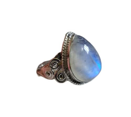 Genuine Rainbow Moonstone Ring, 925 Silver Ring, Handmade Rings, Fashion Rings, Moonstone Sterling Silver Ring, Engagement Ring, Moonstone Promise Ring, June Birthstone Ring, Classic Anniversary Ring