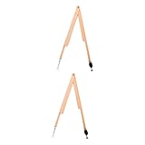HOMSFOU 2 Piezas Ayudas de enseñanza de madera largo transportador grande carpintero para carpintería brújula profesional de metal brújula de enseñanza de matemáticas bigotera Beige
