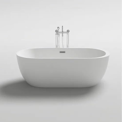 BagnoItalia Vasca freestanding moderna bianca centro stanza bagno 170x80 stondata