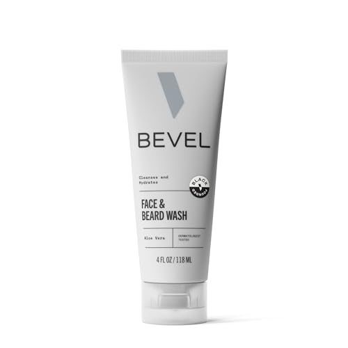Bevel Face & Beard Wash For Men With Witch Hazel & Aloe Vera Cleansing Mens Face Wash That Hydrates and Brightens Skin and Softens Beard, 4 FL Oz
