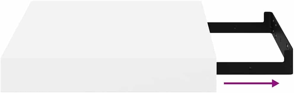 vidaXL Wall Shelf, Floating Shelf, Display Shelf, Wall Mounted Shelf for Photo Frame Trophy Planter Pot Decorations, Modern, High Gloss White