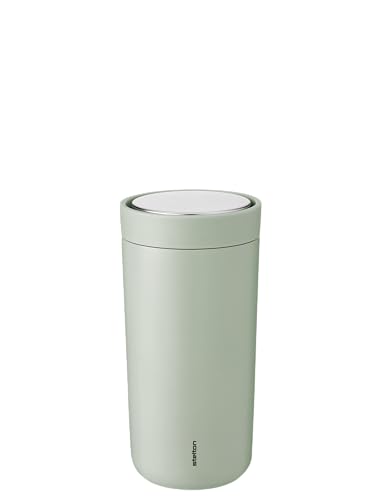 Stelton To-Go Click - Vaso térmico, termo de doble pared, resistente a la corrosión, a prueba de fugas, taza de café/taza de té con tapa Smart Click - Bebidas calientes y frías - 0,4 litros, Minty