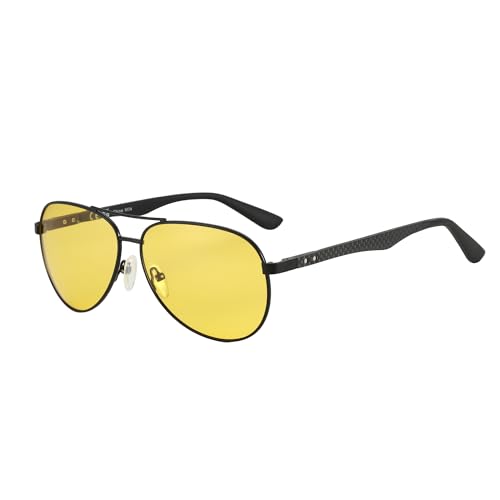 Image of ZENOTTIC Polarized Aviator Sunglasses for Men Carbon Fiber Temple Pilot Sun Glasses with Mirrored Lens UV Protection