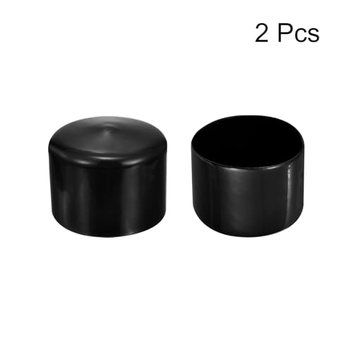 Image of uxcell 2pcs Rubber End Caps 59mm(2 5 /16 inch) ID Vinyl Round Tube Bolt Cap Cover Screw Thread Protectors Black, 40mm Height