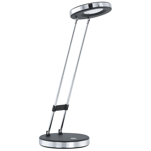EGLO LED Tischlampe Gexo, 1 flammige Tischleuchte Modern, Klassisch, Schreibtischlampe aus hochwertigem Kunststoff und Stahl, Bürolampe in Schwarz, Chrom
