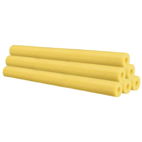 PATIKIL Pipe Insulation Foam Tube, 6Pcs 25' Lx1 IDx0.75 T No Adhesive Pole Wrap Pipe Cover Pool Noodles Multi-Purpose Soft Foam Tubing for Handle Outdoor Swimming Pool, Water Pipes, Yellow
