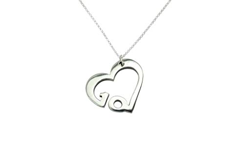 Collier en pur étain pour 10 ans de mariage avec pendentif cœur gravé