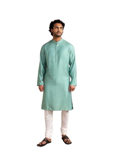 Kurta vert col mandarin Fabindia vêtement homme pour remplacer la chemise rigide