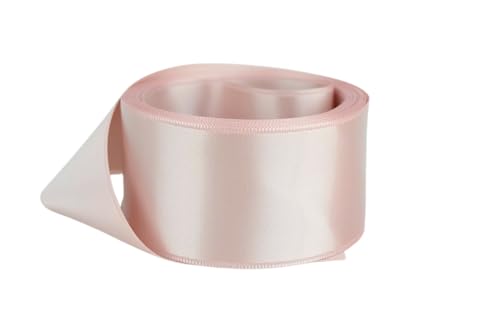 Image of Ribbon Bazaar Double Faced Satin - Premium Gloss Finish - 100% Polyester Ribbon for Gift Wrapping, Crafts, Scrapbooking, Hair Bow, Decorating & More - 3 inch Sweet Nectar 25yd Spool