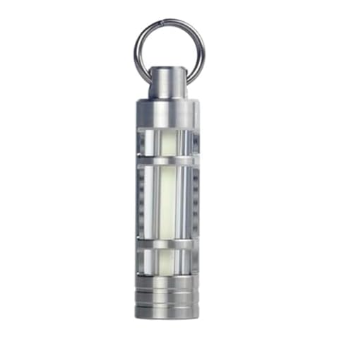 NyLeabon Key Chain Tube Lamp Self Luminous 25 Years Fluorescent Vial Key Ring, Waterproof TC4 Titanium Alloy Luminous Key Chain (Green) Cover