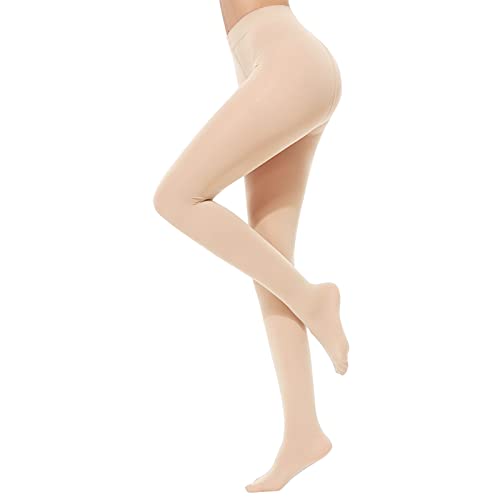 Tights for Girls - Semi Opaque Footed Pantyhose Leggings in Solid Colors for Everyday Wear