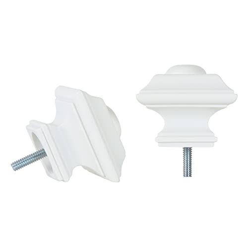 Ivilon Quadrat Elfenbein Endstücke für 2,5/3,8 cm Stangen