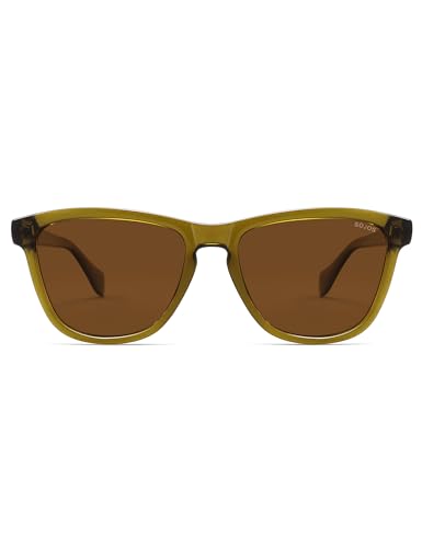 Image of SOJOS Polarized Retro Large Rectangular Sunglasses BALEEN | UV400 Polarized Lightweight Durable Unisex Whale Tail Design