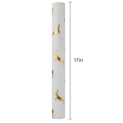 Garbendy Mini rolo de papel de embrulho de Natal - 43 cm x 10 m em relevo 3D árvores de Natal impres