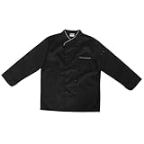 LIGIGWASH Schwarze Kochjacke Langarm Unisex Spatter-resistente Herren Kochjacke Flexibel und Komfortabel für Restaurant Hotel und Catering Modernes Design für Küchenprofis