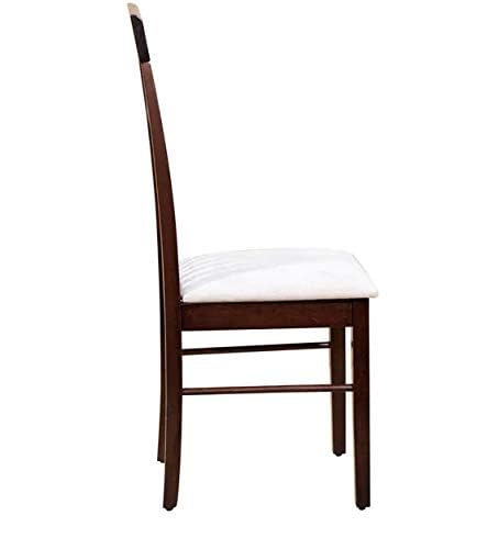 Image of JEENWOOD Solid Wood Dining Chairs Set of 2 with White Cushioned Seat