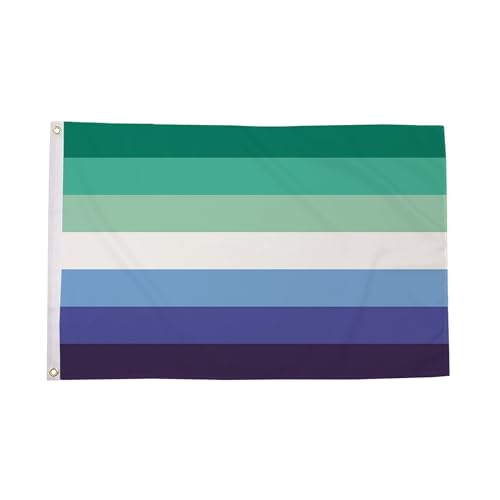 Grand drapeau rayé homme gay 240x150 pour défilé et marche des fiertés