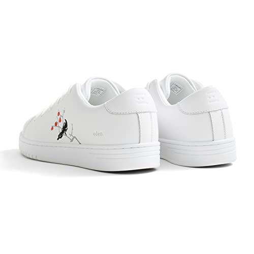 Eden St.mens Fashion Sneakers White Casual Leather Dress Shoes - Slip On Lace Up Shoes Eco-Friendly Recycled Shoes #TOP6