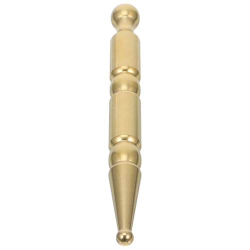 FRCOLOR Acupressure Pen Dual Head Facial Reflexology Massage Tool Massage Roller Metal Manual Pen Golden