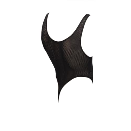 OLIns Hombre Sexy Bodysuit Slim Fit Mono Erótico Body Elástico Ropa Erótica (Black,M)