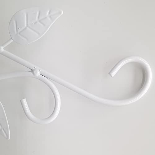 Ronyoung 4Pcs Hanging Plant Bracket 12In Metal Wrought Iron Planter Hooks Wall Mounted Decorative Hanger Hook For Hanging Indoor Outdoor Planter Flower Pot Bird Feeder Wind Chime Lanterns (White) #TOP2