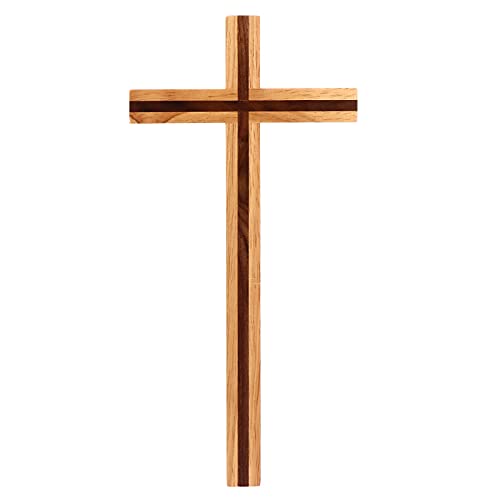 VANZACK Bois Chrétien Mur Croix Mur Monté, Croix Murale Chrétienne en Bois Massif pour Décoration d'intérieur Moderne, Décoration Murale à Suspendre à L'église 1Pc