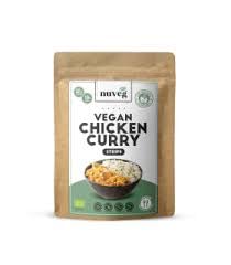 Pollo al Curry Vegano (Bocados Vegetales) – Pack de 2 Unidades (90g c/u) – Receta Estilo Oriental con Especias Naturales – Alto en Proteína y Sin Lácteos – 180g Total