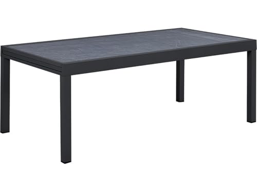 Table Jardin en Aluminium Extensible Lagos - 200/320 x 105 x 76 cm - Noir