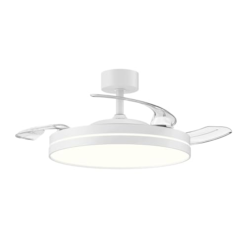ADANITY Ventilador de Techo con Luz LED - Motor DC Silencioso 24V - 6 Velocidades con Mando - 3240 Lúmenes - Diámetro 50 cm - Diseño Blanco Minimalista - Eficiencia Energética Clase A++ (2)
