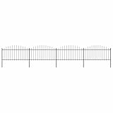 Gartenzaun mit Speerspitze, Stahlzaun 714,5 x 150 cm Schwarz, stabil und pflegeleicht, für Privat- und Geschäftsgrundstücke