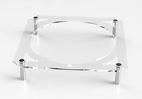 Acrylic Seder Plate Stand Silver Standoffs Engraved - 16 x 16 x 3 in.