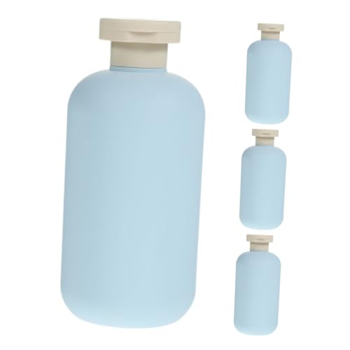 TOYANDONA 4 Piezas Botellas de Viaje Pequeñas Envases Plásticos Reutilizables para Champú y Loción con Tapa Abatible Prueba de Fugas para Cuidado Diario y Viajes