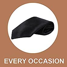 Osking Ties Kids Boys Adjustable Pre-Tied Satin Necktie for Toddler Youth Children School Uniform Wedding Graduation Formal Party Gift Black Plain Age 6 to 10 Years 2